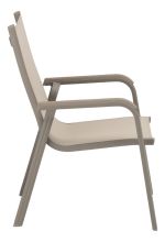 BASIC PLUS stohovatelné, hliníkové křeslo - taupe / béžová BASIC PLUS stohovatelné, hliníkové křeslo - taupe / béžová