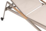 DIAMOND hliníkové lehátko s teakovými područkami - taupe / béžová DIAMOND hliníkové lehátko s teakovými područkami - taupe / béžová