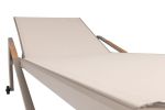 DIAMOND hliníkové lehátko s teakovými područkami - taupe / béžová DIAMOND hliníkové lehátko s teakovými područkami - taupe / béžová