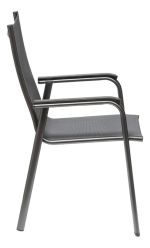 CIRRUS stohovatelné, hliníkové křeslo - antracit/šedá
