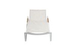 DIAMOND hliníkové lehátko s teakovými područkami - bílá/krémová DIAMOND hliníkové lehátko s teakovými područkami - bílá/krémová