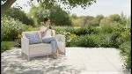 SCANDI FORMA 2 SEATER SOFA - Pebble grey/Soft biege