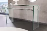 Skleněný stůl FANTOME 100 CM s poličkou