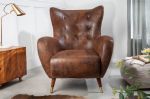 Křeslo ušák DON antik hnědé mikrovlákno, II. jakost (A)