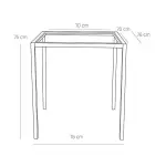 Zahradní stolový rám ENFIBRE černý pro desky max 70×70 cm