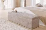 Lavice CHESTERFIELD 140 CM šampaňská s úložným prostorem