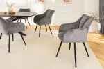 2SET jídelní židle AVIGNON 360° šedá/černá žinylková tkanina