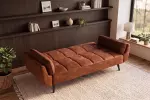 Pohovka BOUTIQUE 215 CM rezavě hnědá samet rozkládací Pohovka BOUTIQUE 215 CM rezavě hnědá samet rozkládací