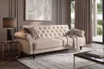 Pohovka MAISON BELLE 220 CM šampaňsko béžová samet rozkládací Pohovka MAISON BELLE 220 CM šampaňsko béžová samet rozkládací