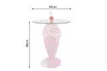 Barový stolek ICE CREAM 90 CM růžový/bílý