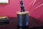 Dóza PANTHER 20 CM černá masiv mango