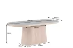 Jídelní stůl UNIQUE 200 CM bílý mramor/dýha ořech