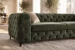 Pohovka MODERN BAROCCO 235 CM tmavě zelená samet