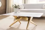 Konferenční stolek ART LIVING 130 CM bílá/zlatá mramor