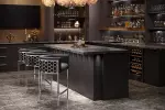 Barová židle ELEGANCE 88 CM šedá/stříbrná samet