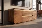 Televizní stolek MONZA 160 CM hnědý/zlatý masiv mango