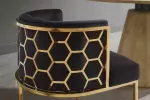 Jídelní židle ELEGANCE černá/zlatá samet