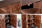 Vysoká komoda DUNE 3D 120 CM ořechově hnědá masiv akácie