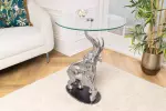 Odkládací stolek WILDLIFE ELEPHANT II 75 CM stříbrný / mramor