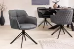 2SET židlo-křeslo EUPHORIA šedá kůže otočná 180°