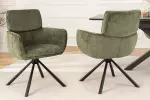 2SET jídelní židle UNIQUE zelená/černá otočná