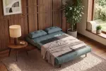 Rozkládací pohovka SMART MULTIFUNCTION 140 CM petrolejová samet Rozkládací pohovka SMART MULTIFUNCTION 140 CM petrolejová samet