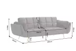 Pohovka BOUTIQUE 215 CM tmavě šedá samet rozkládací