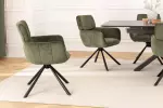 2SET jídelní židle UNIQUE zelená/černá otočná