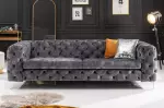 Pohovka MODERN BAROCCO 240 CM tmavě šedá samet Pohovka MODERN BAROCCO 240 CM tmavě šedá samet