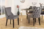 2SET židle CASTLE DELUXE II S RUKOJETÍ šedá/černá samet