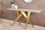 Konzolový stolek ART LIVING 140 CM bílá/zlatá mramor