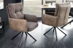 2SET židlo-křeslo BIG GEORGE taupe hnědé otočné