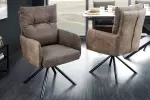 2SET židlo-křeslo BIG GEORGE taupe hnědé otočné