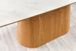 Jídelní stůl UNIQUE II 200 CM bílý mramor/dýha dub