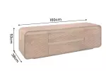 Televizní stolek MONZA 160 CM hnědý/zlatý masiv mango