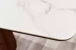 Jídelní stůl UNIQUE II 200 CM bílý mramor/dýha ořech