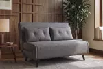 Rozkládací pohovka SMART MULTIFUNCTION 140 CM šedá samet Rozkládací pohovka SMART MULTIFUNCTION 140 CM šedá samet