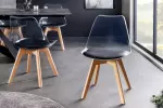 2SET jídelní židle SCANDINAVIA TRANSPARENT průhledná černá / přírodní