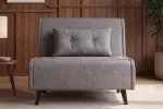 Rozkládací křeslo SMART MULTIFUNCTION 100 CM šedé samet Rozkládací křeslo SMART MULTIFUNCTION 100 CM šedé samet