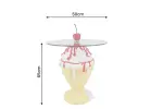 Odkládací stolek ICE CREAM 65 CM červený/bílý
