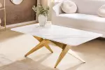 Konferenční stolek ART LIVING 130 CM bílá/zlatá mramor