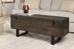Univerzální truhla FACTORY 115 CM taupe hnědá masiv mango