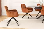 2SET jídelní židle UNIQUE rezavě hnědá/černá otočná
