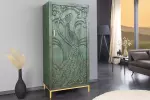 Vysoká komoda PEACOCK 3D 170 CM zelená masiv mango