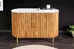 Komoda TRES CHIC 105 CM bílá/přírodní mramor/masiv mango