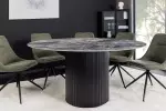 Kulatý jídelní stůl UNIQUE 120 CM šedý mramor/černá
