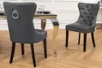 2SET zámecká židle CASTLE S RUKOJETÍ vintage černá umělá kůže