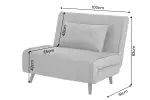 Rozkládací křeslo SMART MULTIFUNCTION 100 CM šedé samet Rozkládací křeslo SMART MULTIFUNCTION 100 CM šedé samet