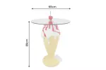 Barový stolek ICE CREAM 90 CM červený/bílý