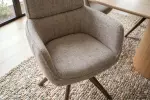 2SET jídelní židle UNIQUE taupe béžová/hnědá otočná